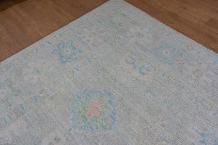 Hand-Knotted Afghan Oushak Rug From Afghanistan