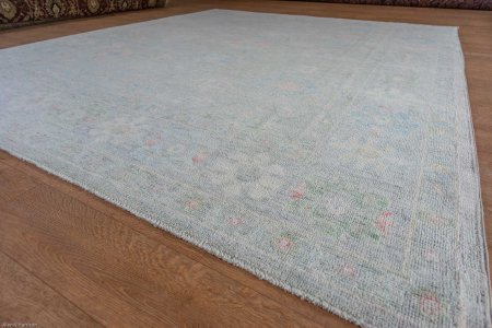 Hand-Knotted Afghan Oushak Rug From Afghanistan