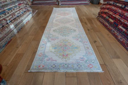 Hand-Knotted Afghan Oushak Rug From Afghanistan