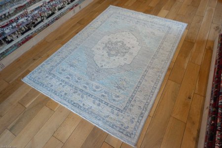 Hand-Knotted Afghan Oushak Rug From Afghanistan