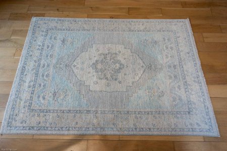 Hand-Knotted Afghan Oushak Rug From Afghanistan