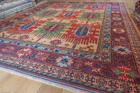 Hand-Knotted Waziri Rug From Afghanistan