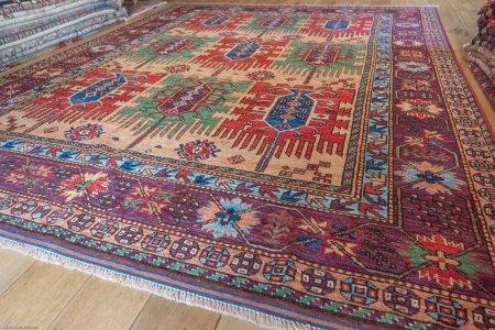 Hand-Knotted Waziri Rug From Afghanistan