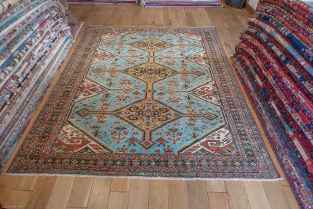 Hand-Knotted Afghan Yalameh Rug From Afghanistan