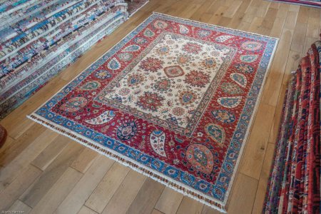 Hand-Knotted Sozani Rug From Iran (Persian)