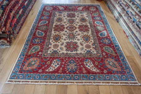 Hand-Knotted Sozani Rug From Iran (Persian)