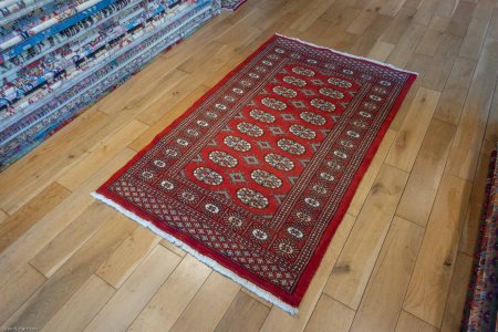 Hand-Knotted Bokhara Rug From Pakistan
