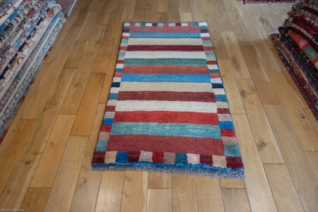 Hand-Knotted Gabbeh Rug From Iran (Persian)