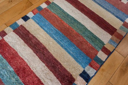 Hand-Knotted Gabbeh Rug From Iran (Persian)