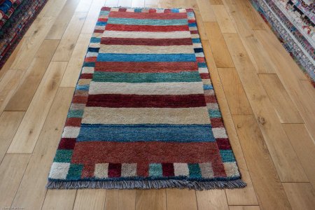 Hand-Knotted Gabbeh Rug From Iran (Persian)