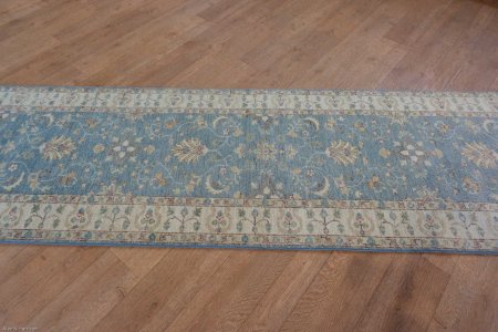 Hand-Knotted Ziegler Runner From Afghanistan