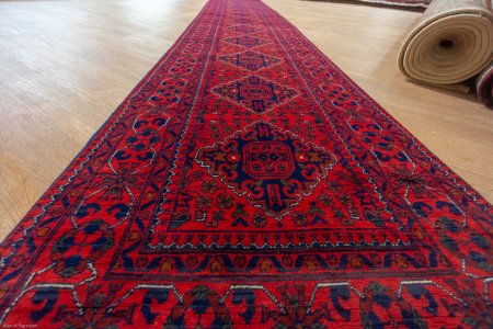 Hand-Knotted Khan Mahomadi Runner From Afghanistan