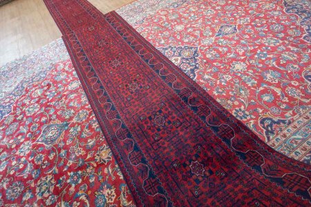 Hand-Knotted Khan Mahomadi Runner From Afghanistan