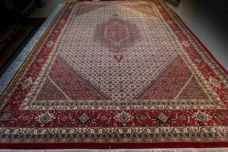 Hand-Knotted Indo Bidjar Rug From India