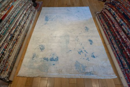 Hand-Knotted Tibetan Jewel Rug From India
