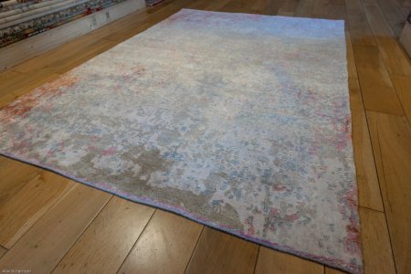 Hand-Knotted Tibetan Jewel Rug From India