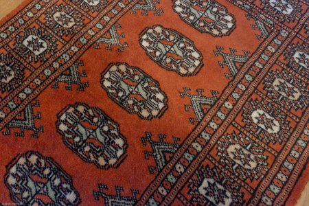 Hand-Knotted Bokhara Rug From Pakistan