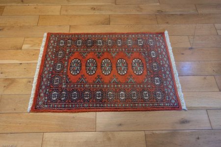 Hand-Knotted Bokhara Rug From Pakistan