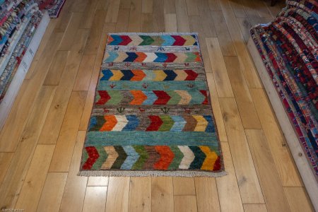 Hand-Knotted Gabbeh Rug From Iran (Persian)