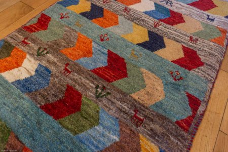 Hand-Knotted Gabbeh Rug From Iran (Persian)