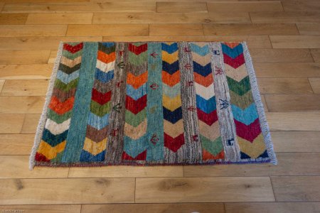 Hand-Knotted Gabbeh Rug From Iran (Persian)