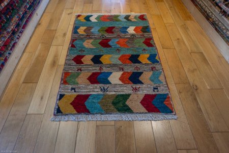 Hand-Knotted Gabbeh Rug From Iran (Persian)