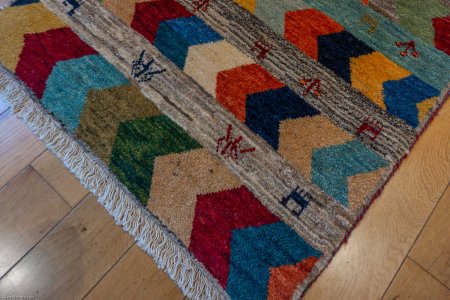 Hand-Knotted Gabbeh Rug From Iran (Persian)