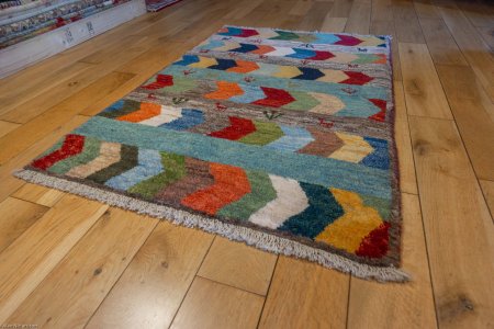 Hand-Knotted Gabbeh Rug From Iran (Persian)