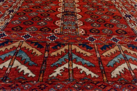 Hand-Knotted Fine Ersari Rug From Afghanistan