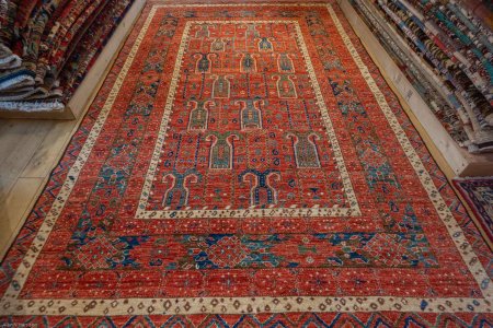 Hand-Knotted Fine Ersari Rug From Afghanistan