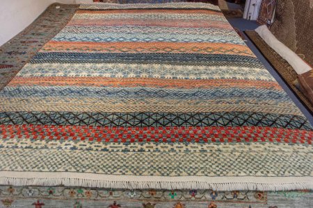 Hand-Knotted Modern Afghan Rug From Afghanistan