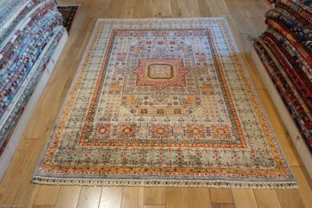 Hand-Knotted Fine Mamluk Rug From Afghanistan