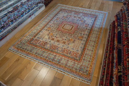 Hand-Knotted Fine Mamluk Rug From Afghanistan