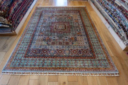 Hand-Knotted Fine Mamluk Rug From Afghanistan