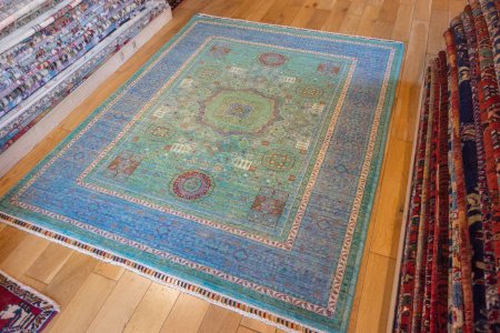 Hand-Knotted Fine Mamluk Rug From Afghanistan