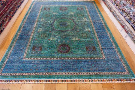 Hand-Knotted Fine Mamluk Rug From Afghanistan