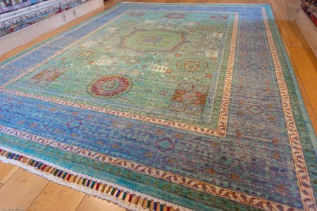 Hand-Knotted Fine Mamluk Rug From Afghanistan