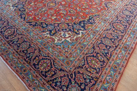 Hand-Knotted Kashan Rug From Iran (Persian)