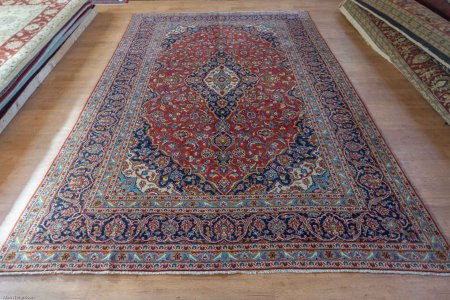 Hand-Knotted Kashan Rug From Iran (Persian)