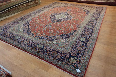 Hand-Knotted Kashan Rug From Iran (Persian)