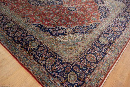 Hand-Knotted Kashan Rug From Iran (Persian)