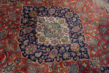 Hand-Knotted Kashan Rug From Iran (Persian)