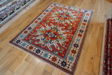Hand-Knotted Fine Afghan Rug From Afghanistan