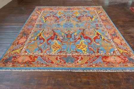 Hand-Knotted William Morris Design Rug From Afghanistan