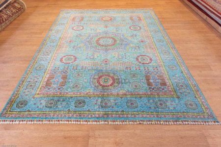 Hand-Knotted Fine Mamluk Rug From Afghanistan