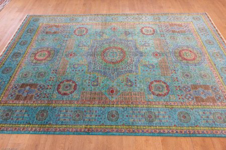 Hand-Knotted Fine Mamluk Rug From Afghanistan