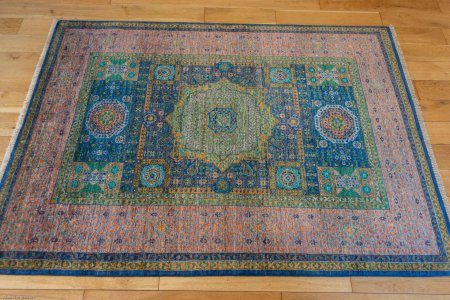 Hand-Knotted Fine Mamluk Rug From Afghanistan