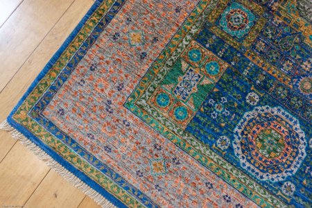 Hand-Knotted Fine Mamluk Rug From Afghanistan