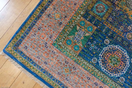 Hand-Knotted Fine Mamluk Rug From Afghanistan