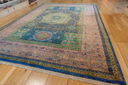 Hand-Knotted Fine Mamluk Rug From Afghanistan